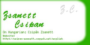 zsanett csipan business card