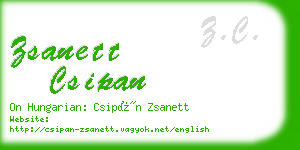 zsanett csipan business card